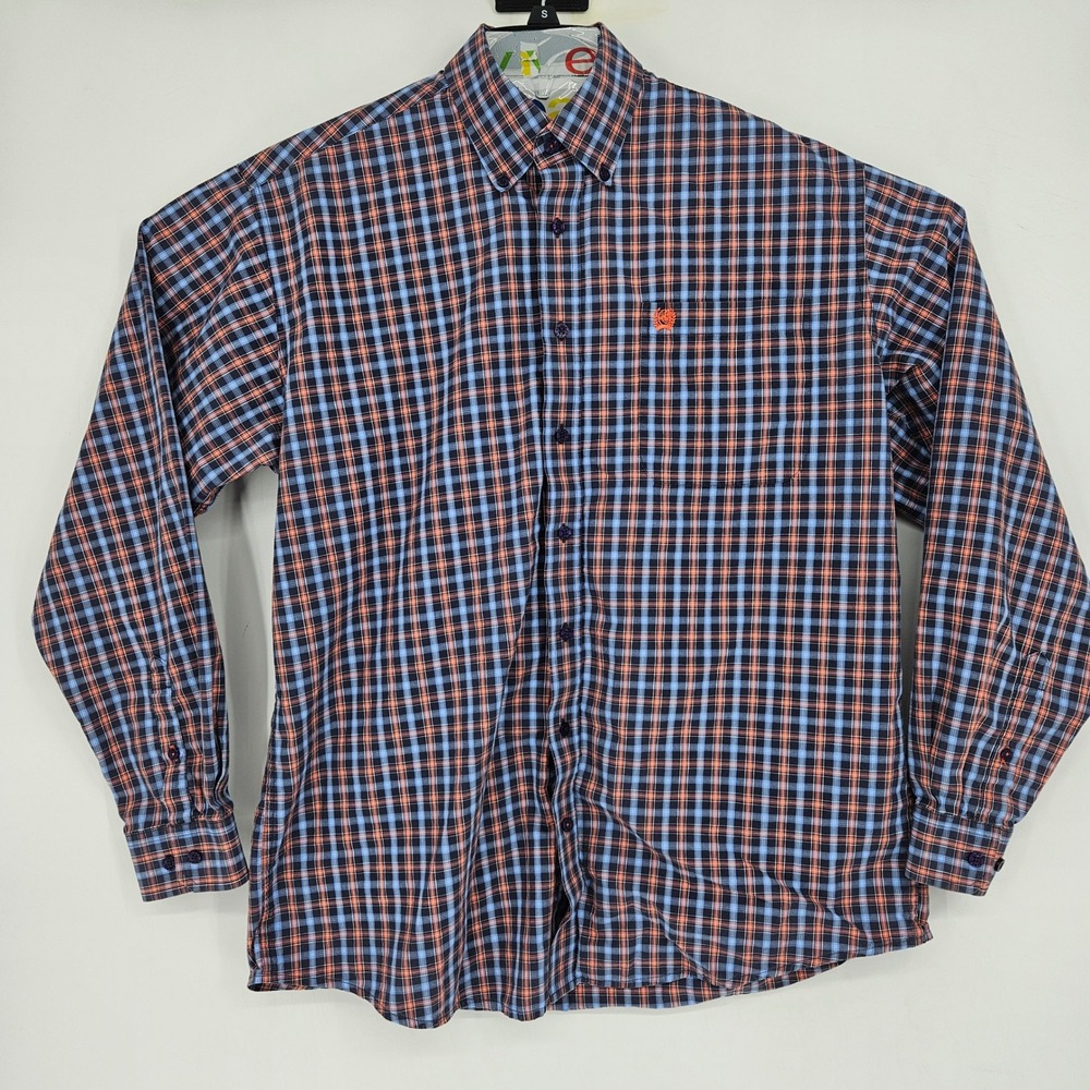 Cinch Shirt Mens Medium Western Checkered Button Down‎ Cowboy Rodeo Long Sleeve